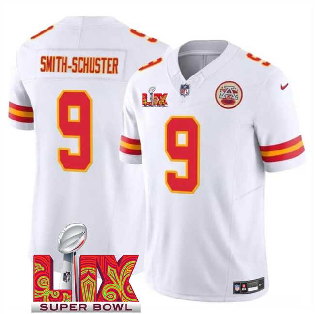 Men & Women & Youth Kansas City Chiefs #9 JuJu Smith-Schuster White 2025 Super Bowl LIX Patch F.U.S.E. Vapor Limited Stitched Jersey,We sell and wholesale Men & Women & Youth Kansas City Chiefs #9 JuJu Smith-Schuster White 2025 Super Bowl LIX Patch F.U.S.E. Vapor Limited Stitched Jersey on line form chian!